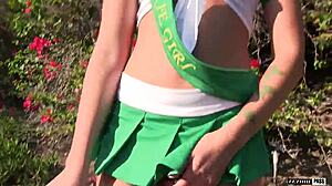 I see horny scout girl Liza Rowe get fucked and sucked in bedroom