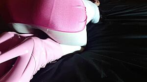 Laura Xxx Model Sexy Video With 8 Inches Pink Platform Heels And White Pantyhose!