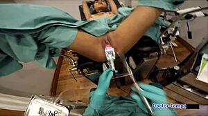 Dr Tampa Examines New Guinea Pig Eliza Sheilds in Shaved Pussy Fetish Scene