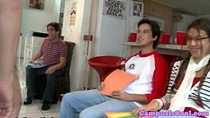 Sweet College Coeds Get Fucked Hard in Missionary Position in Dorm Orgy!