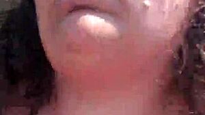 Amateur Blowjob And Doggy Style Fuck With Cum In Mouth Outdoors