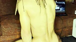 Lvory white is pounding my hole with huge toys and gaping