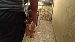 Oh, I love provoking the gas delivery guy with my curvy Brazilian body, getting cum on tits and facial.