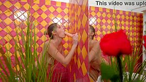 hey, why not try this huge anal dildo for solo masturbation in the bathroom with my tight blonde pussy and natural tits?