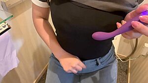 this japanese brunette amateur gets excited masturbating in a smelly toilet, showing off her college girl moves.