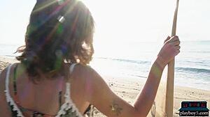 Big Natural Tits and Perfect Ass on Latina Playboy Model Azura Grace Who Strips Down!