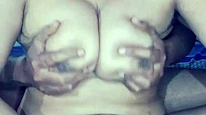 Desi Indian Wife Presses Big Boobs Fingers Hairy Pussy and Ass Hole