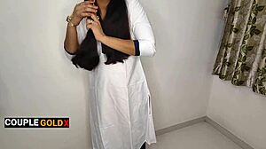 suggestive lower case title with school van driver arriving at komal's home to pick her up and fucking her right there in indian homemade doggystyle with hairy wet pussy