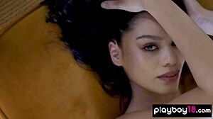 Glamorous Latina babe Natalie Del Real boldly flashes her big natural boobs