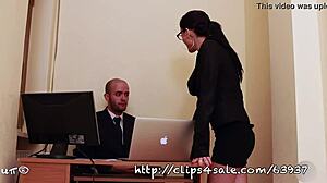 secretary in office with italian mistress and secretary roleplay