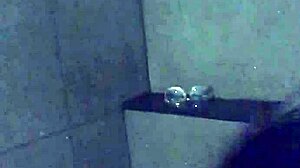 Asian slut wife uses dildo and vibrator for masturbation in gym shower