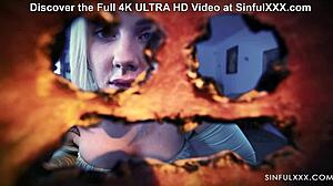 subtle suggestive tone as big black cock officer handles halloween issue with milf's shaved pussy and big tits in interracial office close up fingering