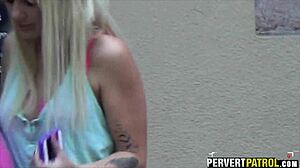 filming a couple through the window with hidden outdoor pov action