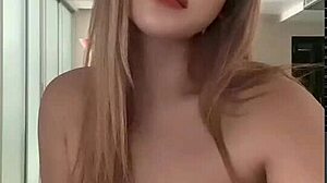 Ladyboy mint masturbates with small tits and assfucking toys