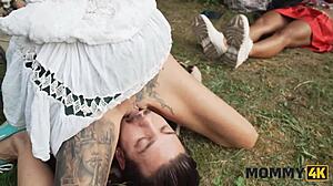 Horny Mommy Sneaky Fuck Young 18+ Cock Hard On Grass!