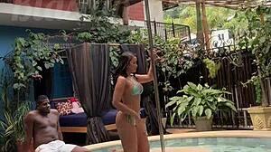 gostosa asiática feels intense passion while fucking negão pirocudo bareback in liberal pousada pool with big cock and tits