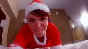Emotional christmas black creampie for mrs claus with aurora foxe in short clip