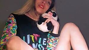 Bonneyuwu in Pajama Masturbation Session with Dildo and Plush Toy Tease