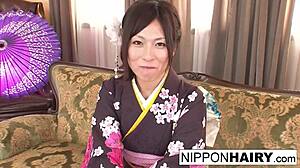 Japanese Geisha Tied Up for Hairy Pussy and Ass Play in Teen Brunette Babe Scene