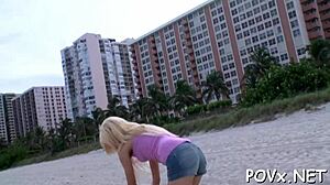 Hot legal age teen 18+ager SLUT gets ROUGH POV blowjob and hardcore FUCKING in nude contest game with horny petite young body.