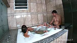 Delicious Orgy In Bathtub With Melissa Devassa And Liu Gang Featuring Blowjobs And Gangbang Action