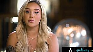 I beg my all-natural bestie Violet Myers to show her lesbian skills on me