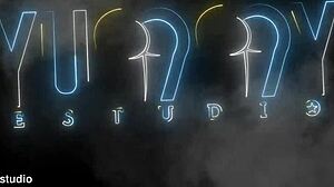 Tattooed girl and Asian girl jump on big cock for double penetration rough anal choking deepthroat action.