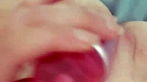 Dildo slides in wet for creamy cum play