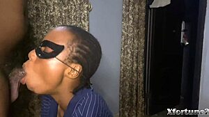 Ebony Babe Delivers Intense Blowjob With Narrow Ass