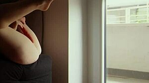 Showing Neighbours My Masturbation Routine With Exhibitionism Closeup And Dripping Wet Pussy