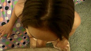 Bella Sinn 19-Year-Old Latina Gives Tight Pussy POV Blowjob in Stockings and Lingerie