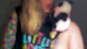 Bonneyuwu in Pajama Masturbation Session with Dildo and Plush Toy Tease