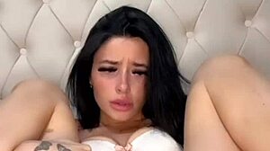 american exchange student enjoys solo play with toys and squirting.