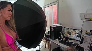 Cleo Cadillac's FIRST TIME in Ted's Mansion with BIG ASS Shower and Wet Pussy Play!