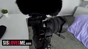 Innocent pierced girl rides cowgirl and takes anal doggystyle on sofa