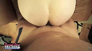 Smiling chubby nympho rose eats ass and swallows cumshot in pov doggystyle.