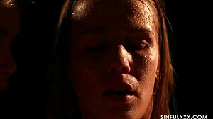 alexis crystal and lady dee enjoy sauna time together