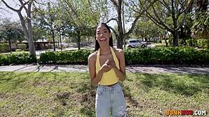 Intriguing how Eden West uses her greedy pussy to milk that big cock in interracial action