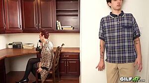 what happens when phone sex granny ruby lynne takes on a stud's monster cock for hardcore mature blowjob action