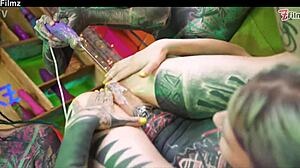 Bold Tattoo Lesbians Dive into Anal Gape and Cum Swap in Goth Punk Scene
