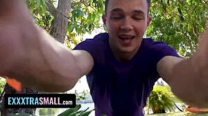 Teens play hide and seek with tiny hairy pussies in bath. Bold beauty neighbors explore lesbian roles close up.