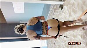 Blonde Milf Rides in Serbian Beach Threesome