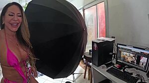 Cleo Cadillac's FIRST TIME in Ted's Mansion with BIG ASS Shower and Wet Pussy Play!