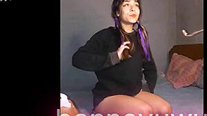 Bonneyuwu Argentina Puta Masturbates On Bed With Transparent Dildo In Cute Homemade Solo