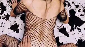 Wife acts as prostitute in homemade roleplay with lingerie and stockings