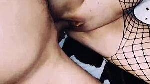 Wife acts as prostitute in homemade roleplay with lingerie and stockings