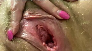 Amateur Sexy Close-Up Hairy Pussy Gape With Pee Fart