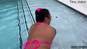 Thick asian neighbor connie perignon gets fucked hard by jmac for skinny dipping in my pool