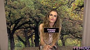 why does tattooed shemale debutante tug on her dick in solo masturbation with stockings?