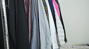 danica dillion casually lets her stepson snag those panties then flashes him her milf pussy in a sneaky moment